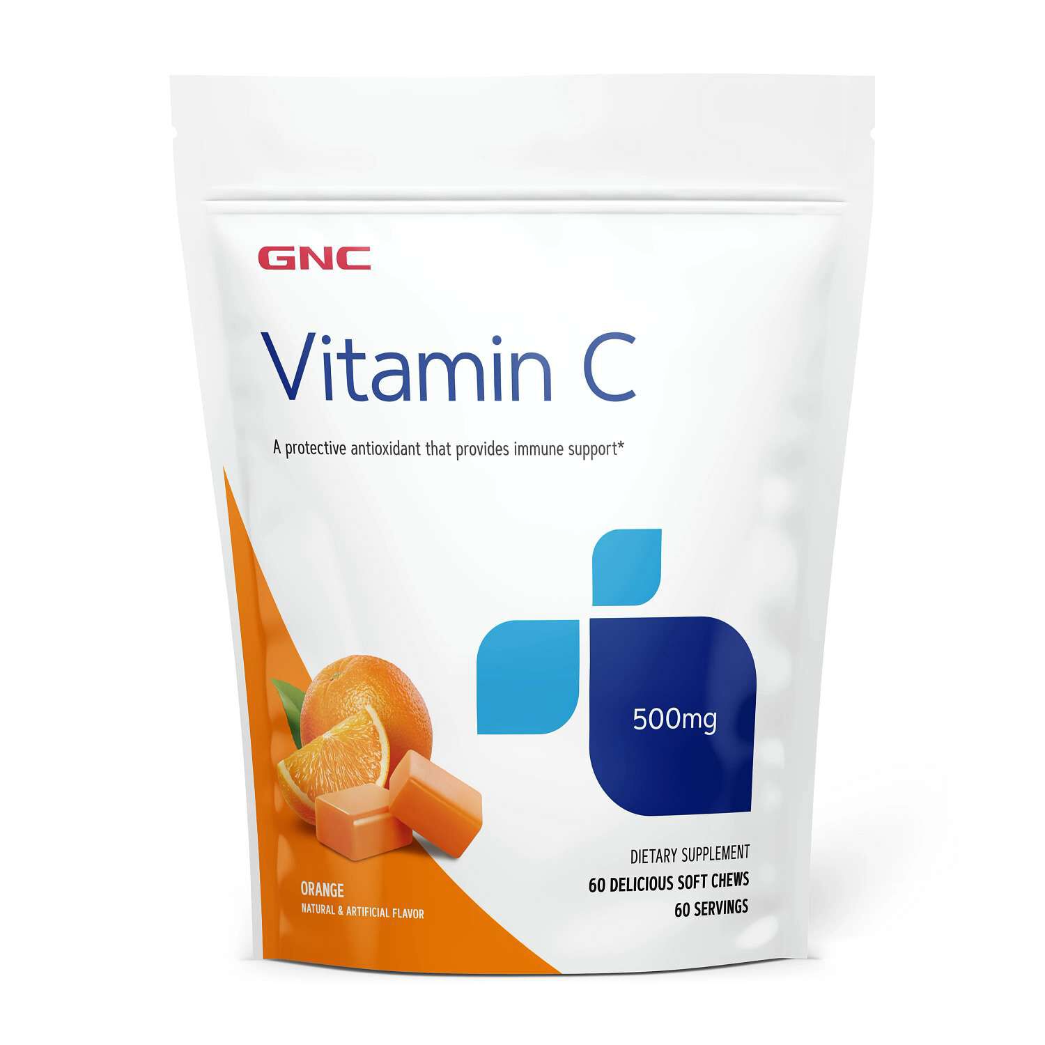 Vitamin C Soft Chews 500mg - Orange - 60 Soft Chews (60 Servings)  | GNC